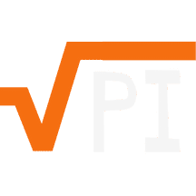 White Root of Pi Logo with orange check