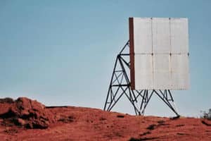 blank billboard in the desert