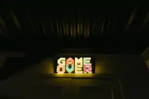 Illuminated game over sign